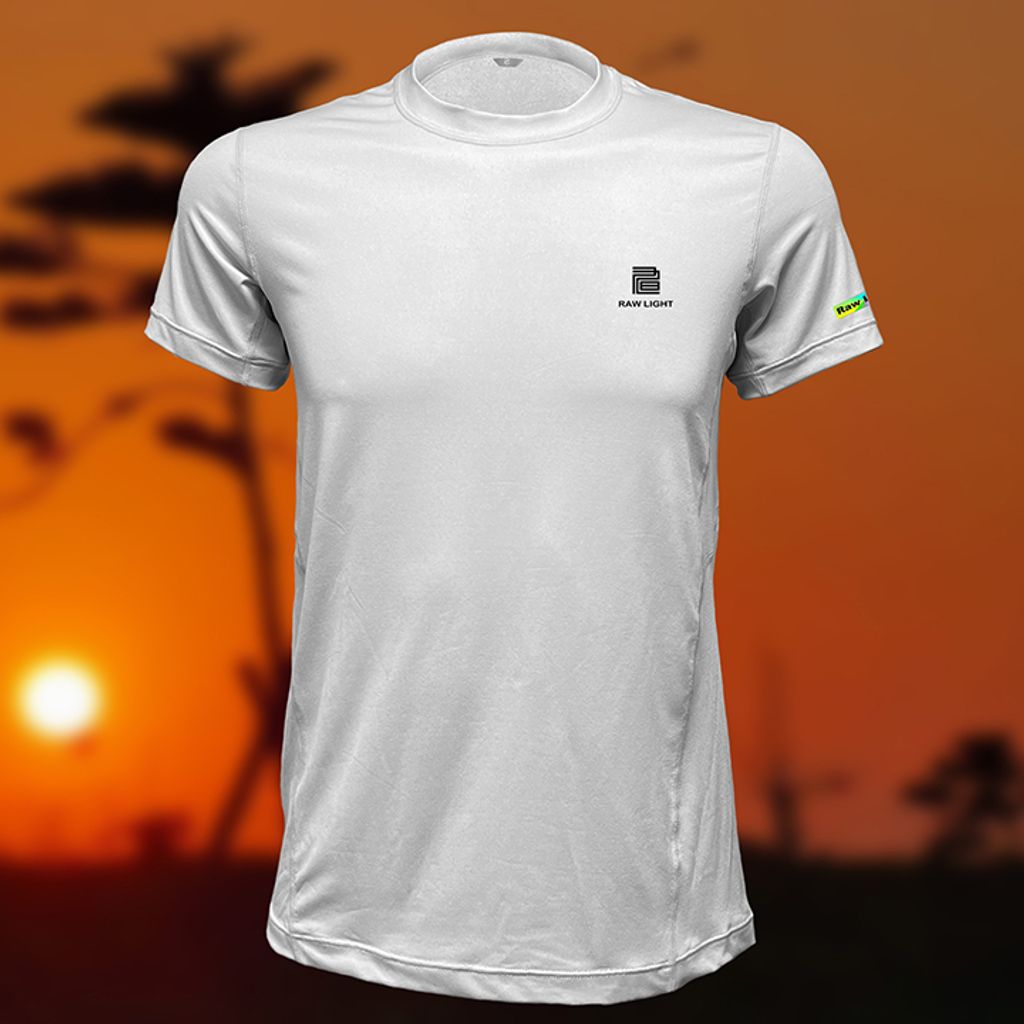 【Raw Light】男 輕柔溫控短袖石墨烯圓領衫(灰白)