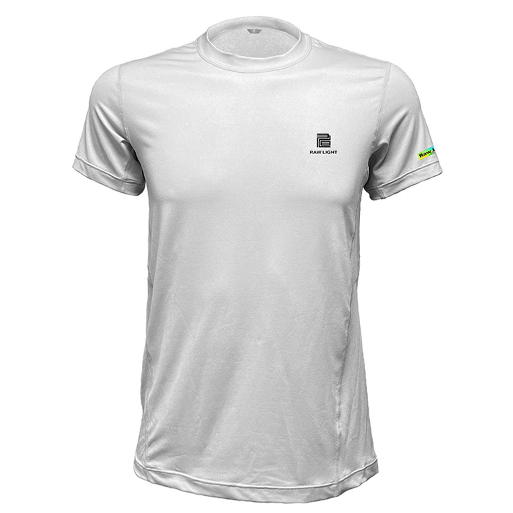 男 輕柔溫控短袖石墨烯圓領衫(灰白)