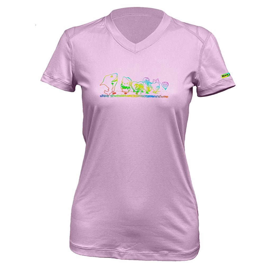 女 熱氣球 輕柔溫控短袖石墨烯V領衫(葡萄紫)