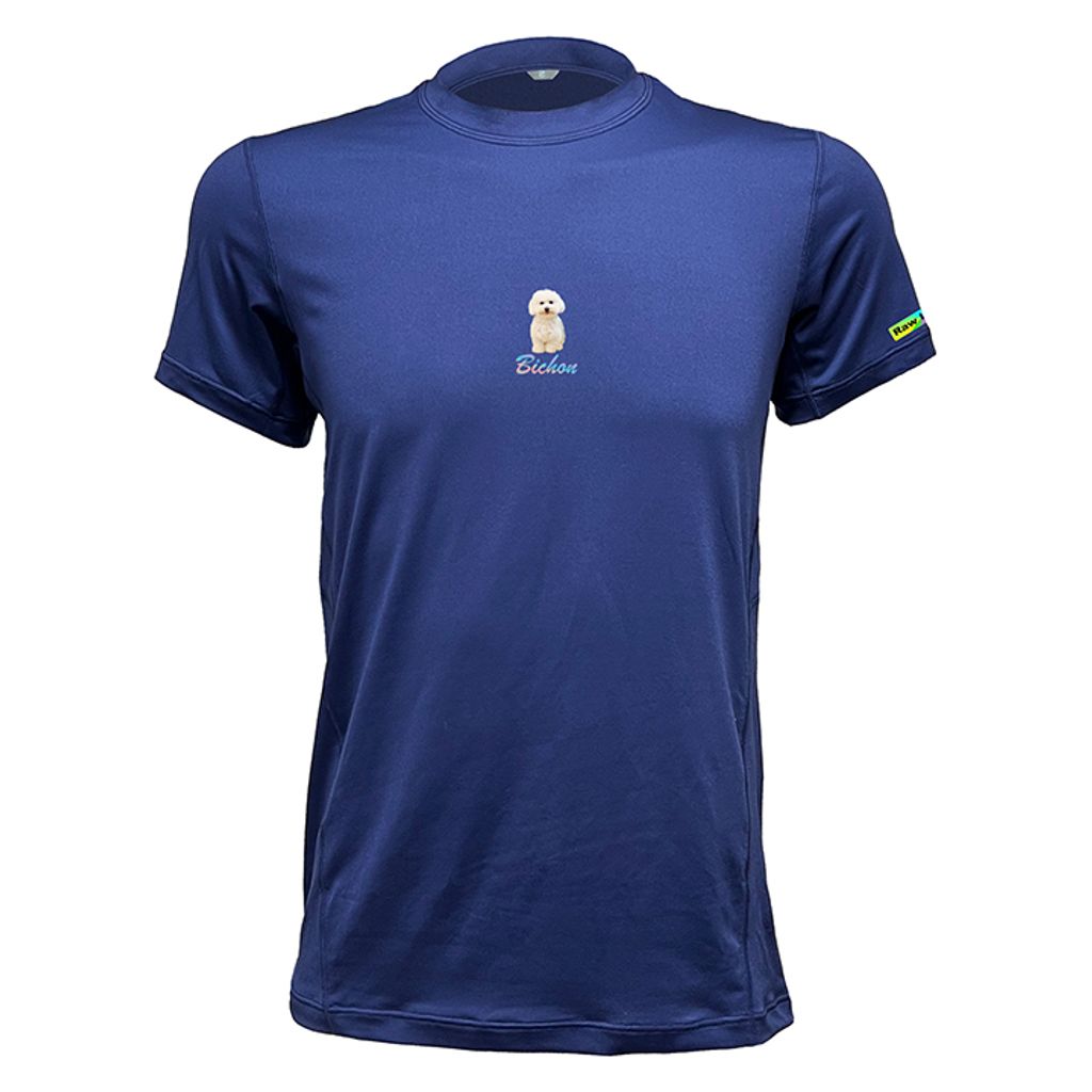 男 比熊 輕柔溫控短袖石墨烯圓領衫(藏青)