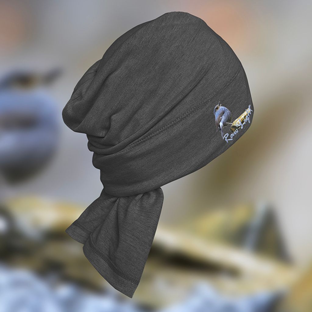 【Raw Light】鉛色水鶇 保暖石墨烯羊毛圍脖頭巾(青黑)