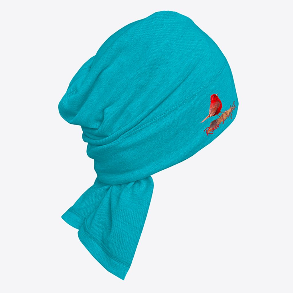 酒紅朱雀 保暖石墨烯羊毛圍脖頭巾(土耳其藍)