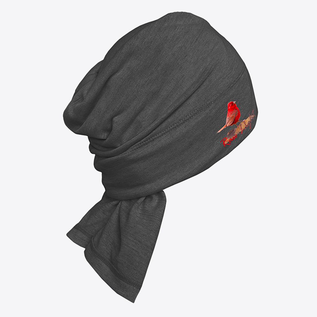 酒紅朱雀 保暖石墨烯羊毛圍脖頭巾(青黑)