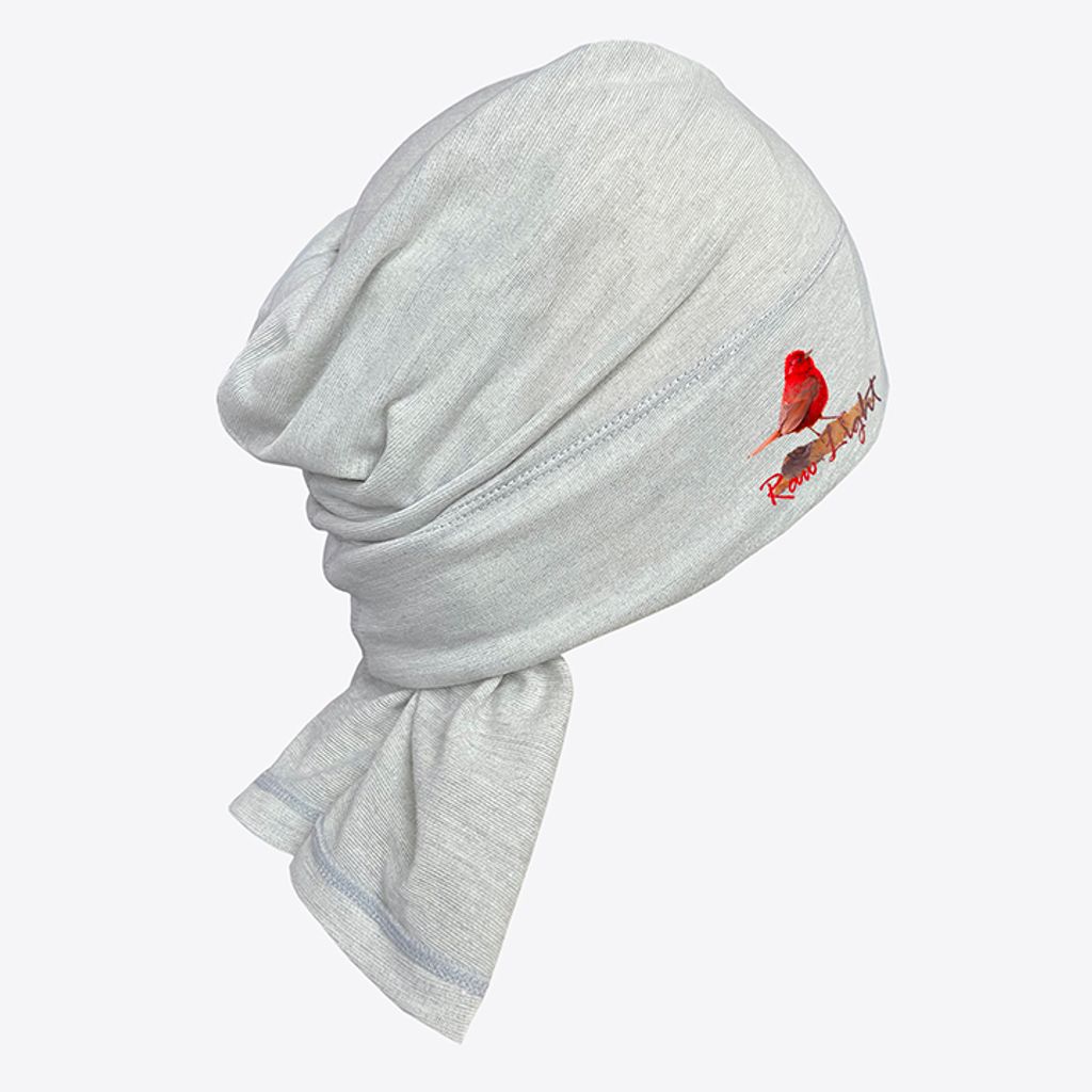 酒紅朱雀 保暖石墨烯羊毛圍脖頭巾(米灰)