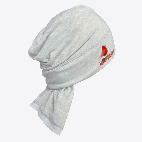 酒紅朱雀 保暖石墨烯羊毛圍脖頭巾(米灰)