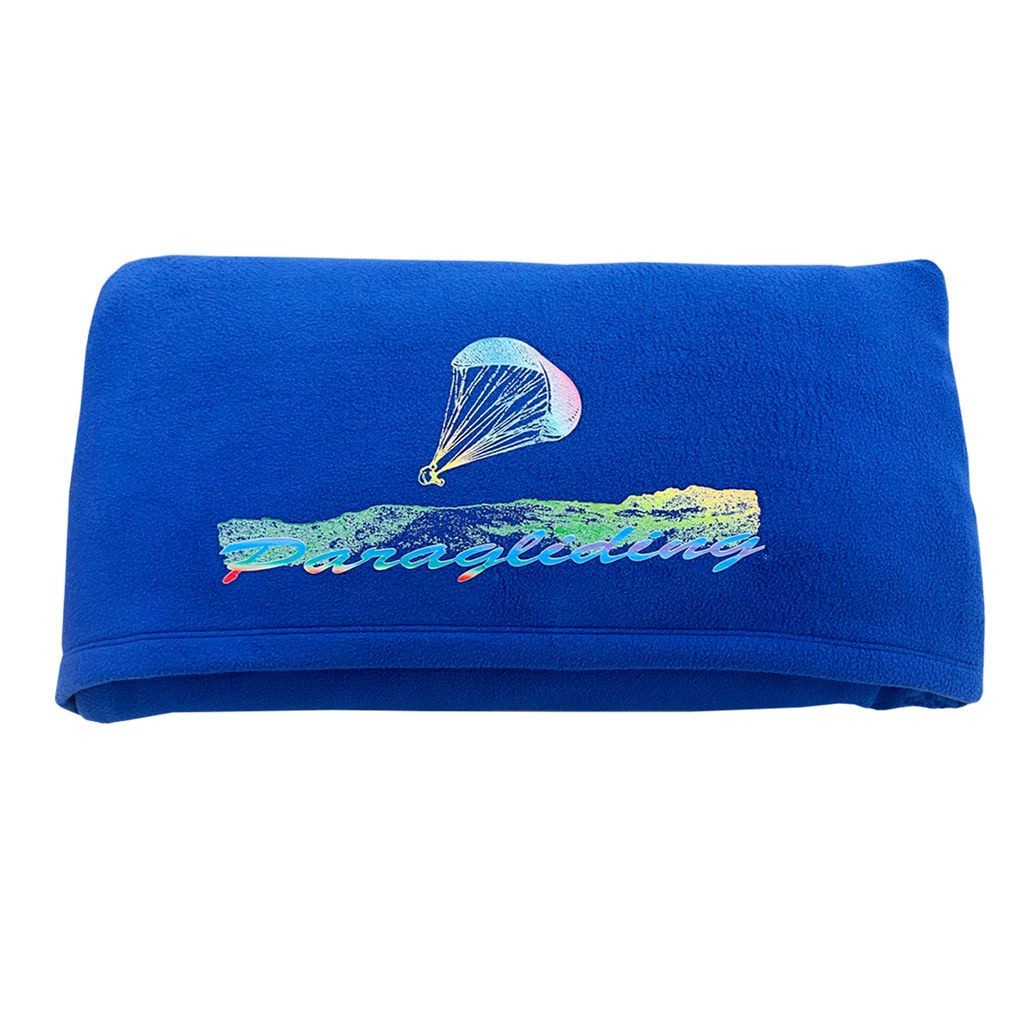 飛行傘 石墨烯保暖毛毯(寶藍)