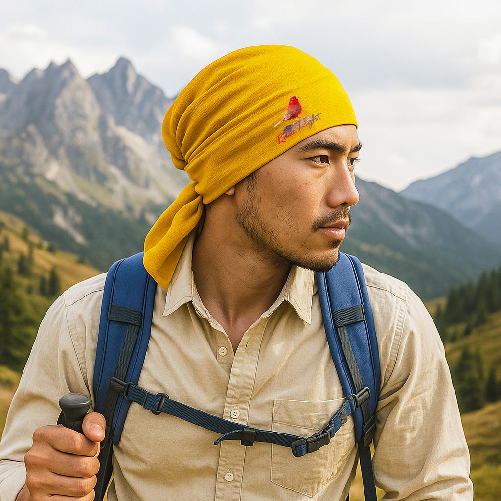 【Raw Light】酒紅朱雀 保暖石墨烯羊毛圍脖頭巾1