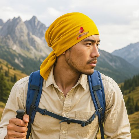 【Raw Light】酒紅朱雀 保暖石墨烯羊毛圍脖頭巾1