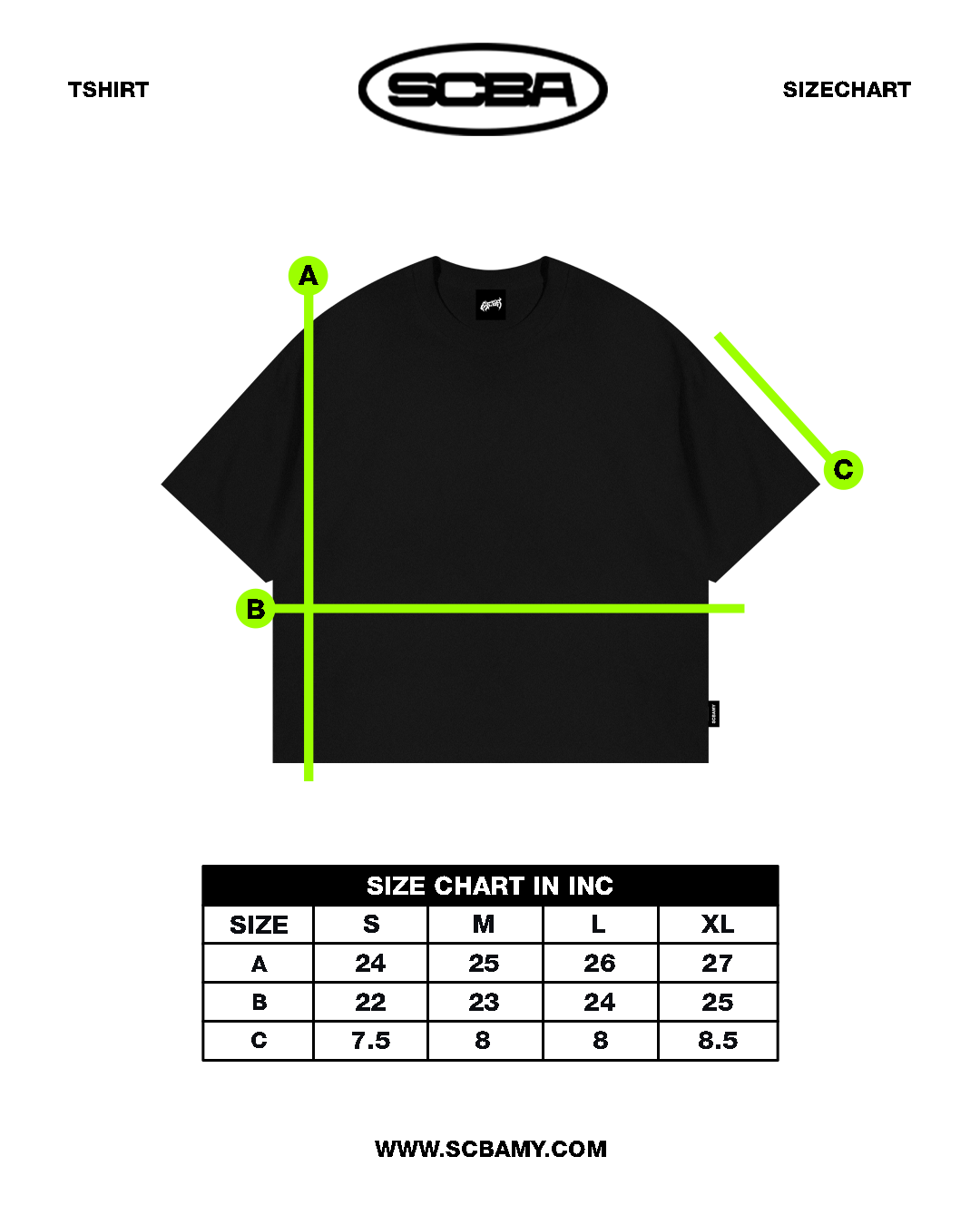 TSHIRT SIZECHART