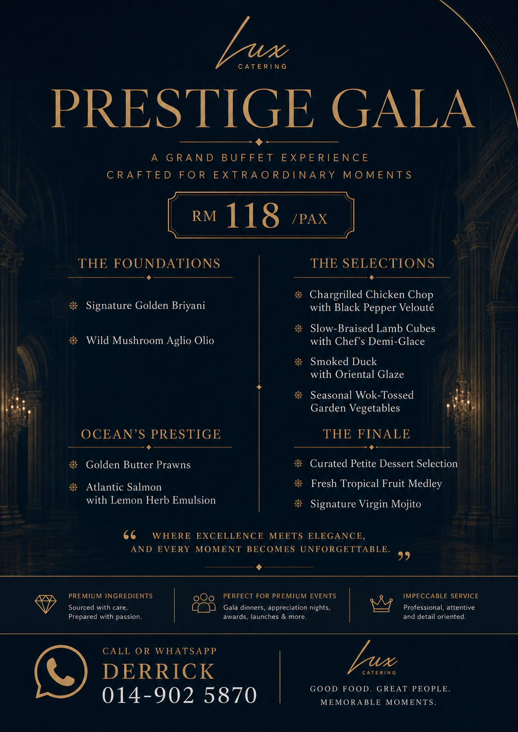 Lux Prestige Gala Fusion Buffet RM118