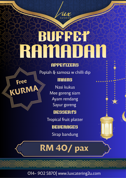 Green Gold Elegant Modern Buffet Ramadan Promotion Poster (2)