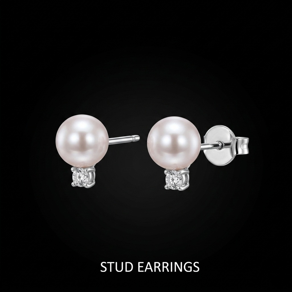 Stud Earrings Akoya Pearl