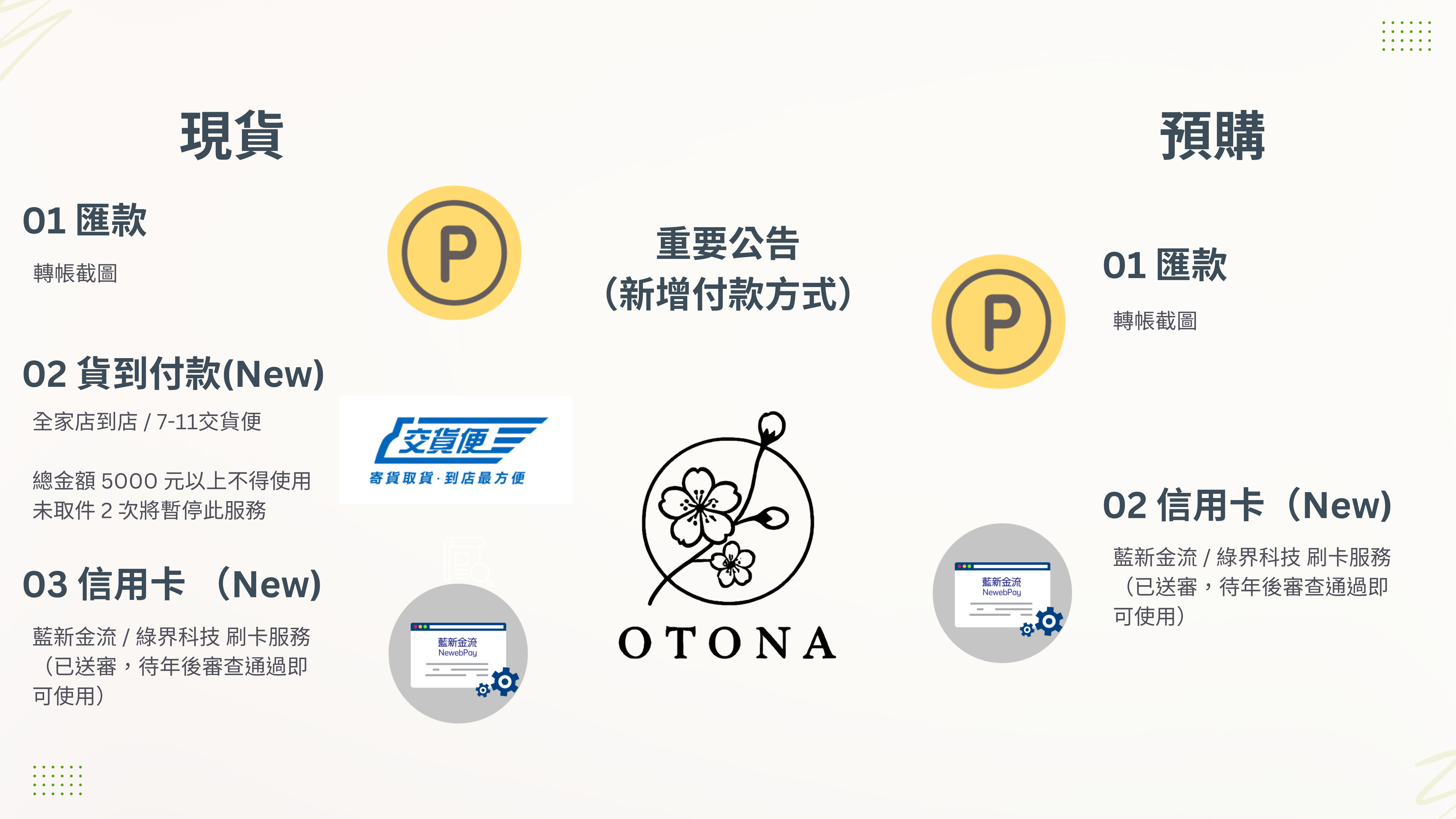 重大公告（付款方式）