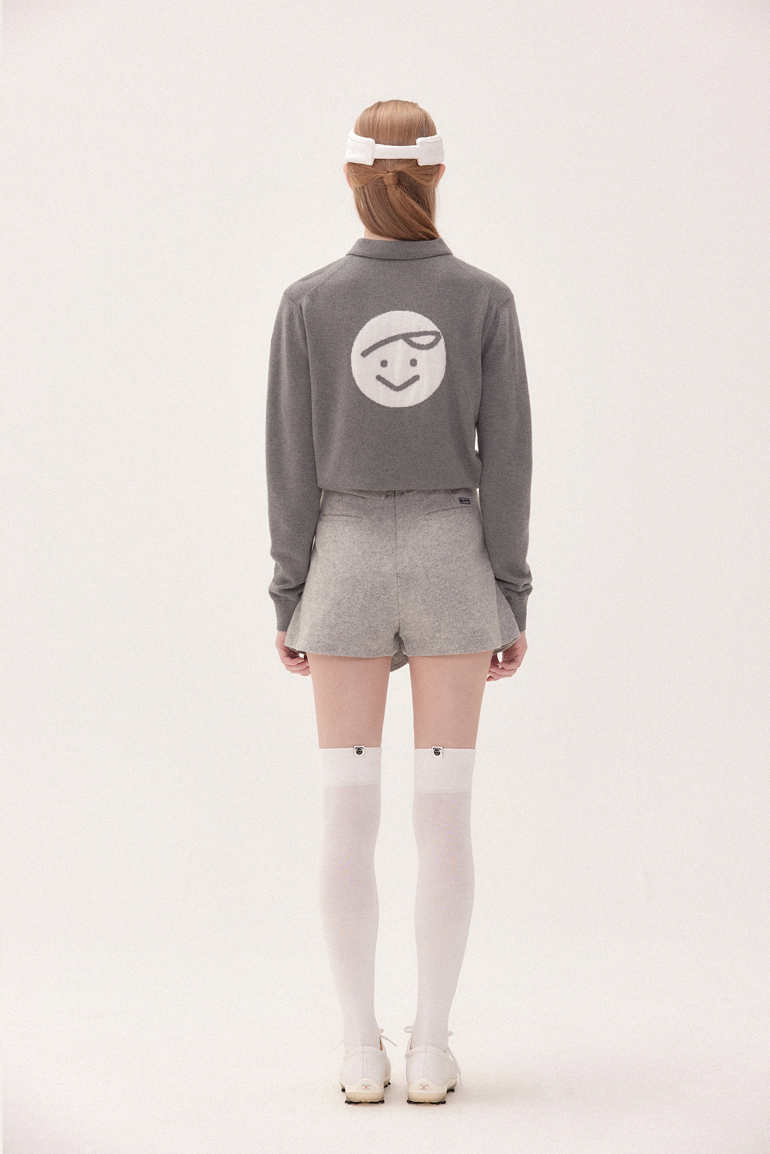 Piv'vee尖領 Polo PIQUE針織衫 heather Gray3