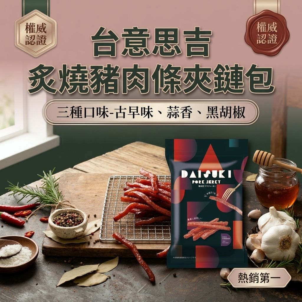 台意思吉 炙燒豬肉條 夾鏈包_S1