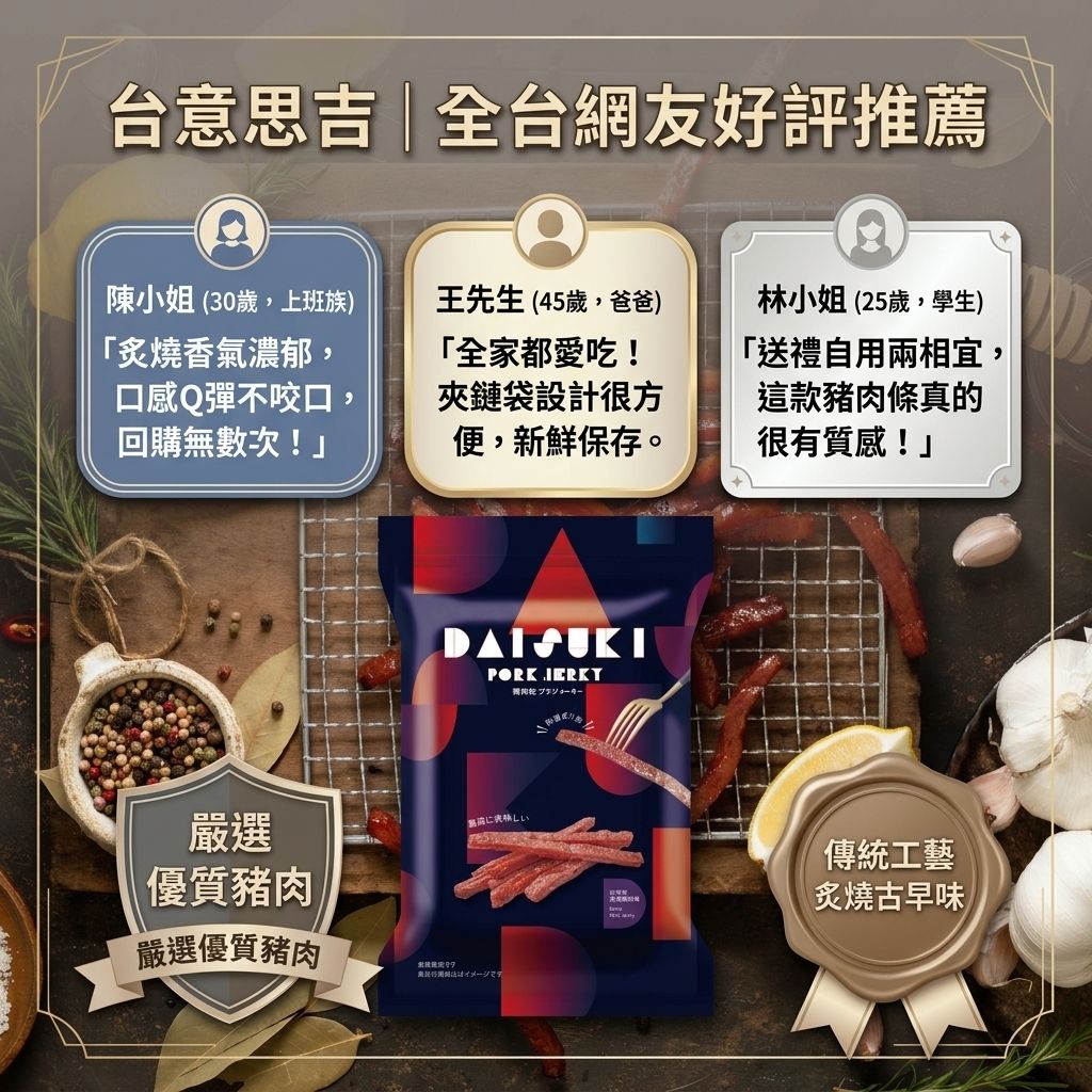 台意思吉 炙燒豬肉條 夾鏈包_S6