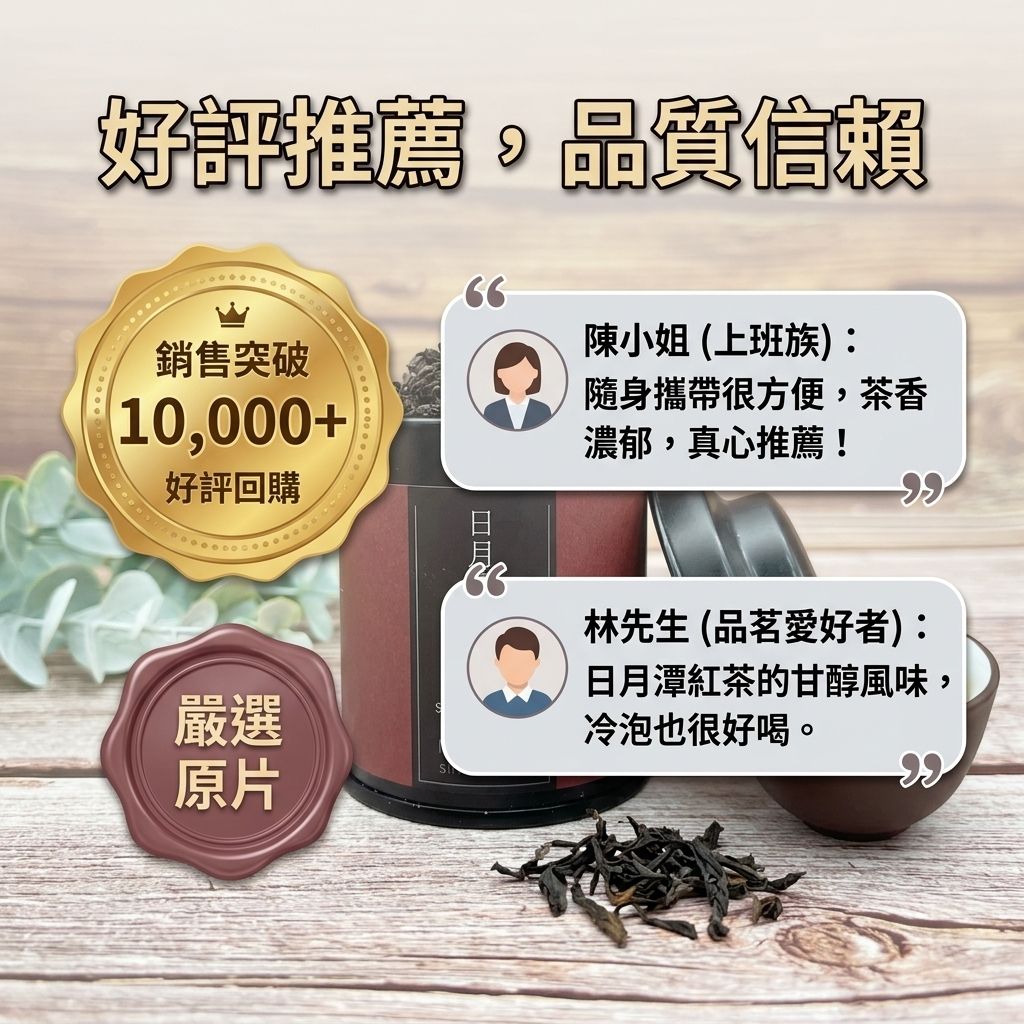 茶粒茶 原片茶葉 Mini黑罐 日月潭紅茶 10g_S6