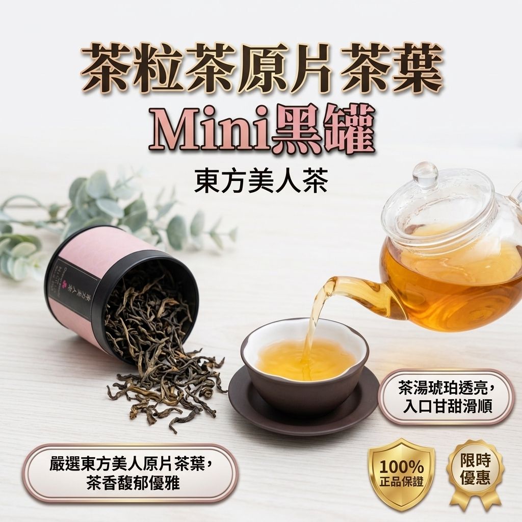 茶粒茶 原片茶葉 Mini黑罐 東方美人茶 10g_S1