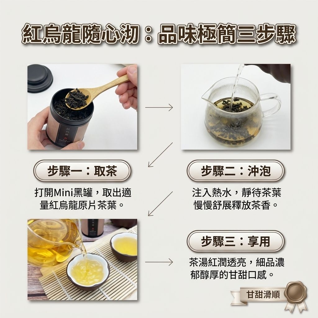 茶粒茶 原片茶葉 Mini黑罐 紅烏龍茶 30g_S5