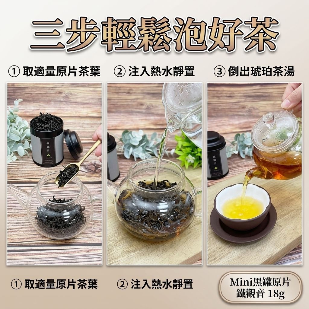 茶粒茶 原片茶葉 Mini黑罐 鐵觀音 18g_S5