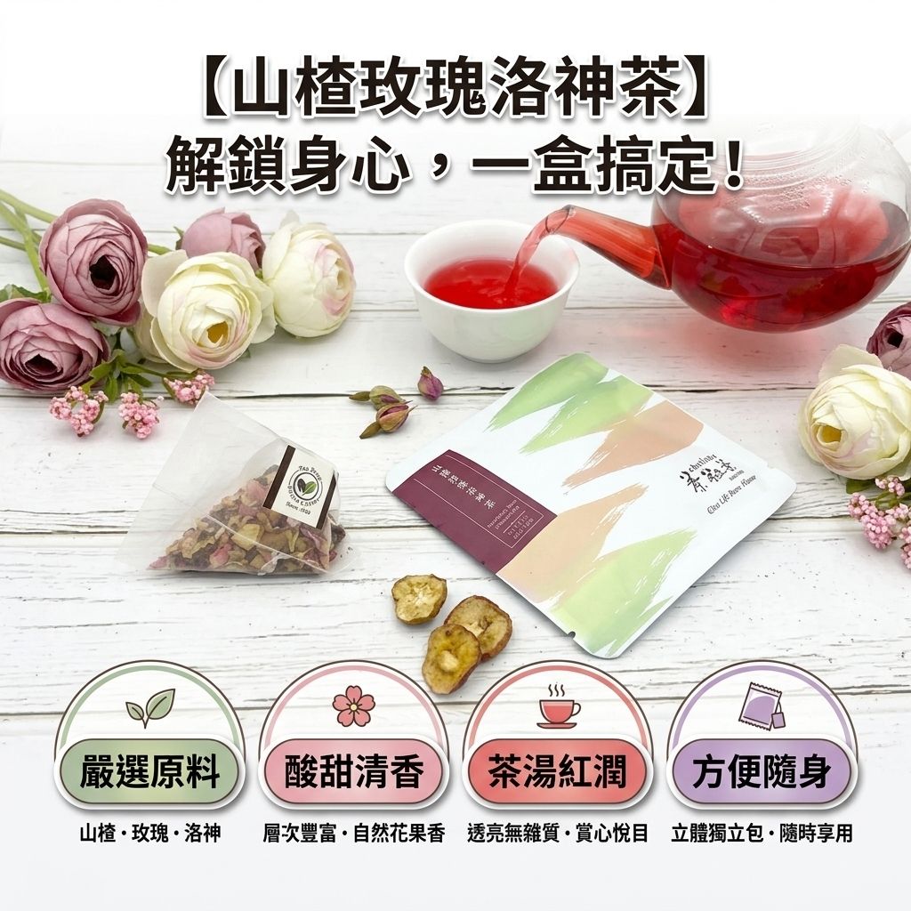 茶粒茶 山楂玫瑰洛神茶立體獨立包 5g_S3