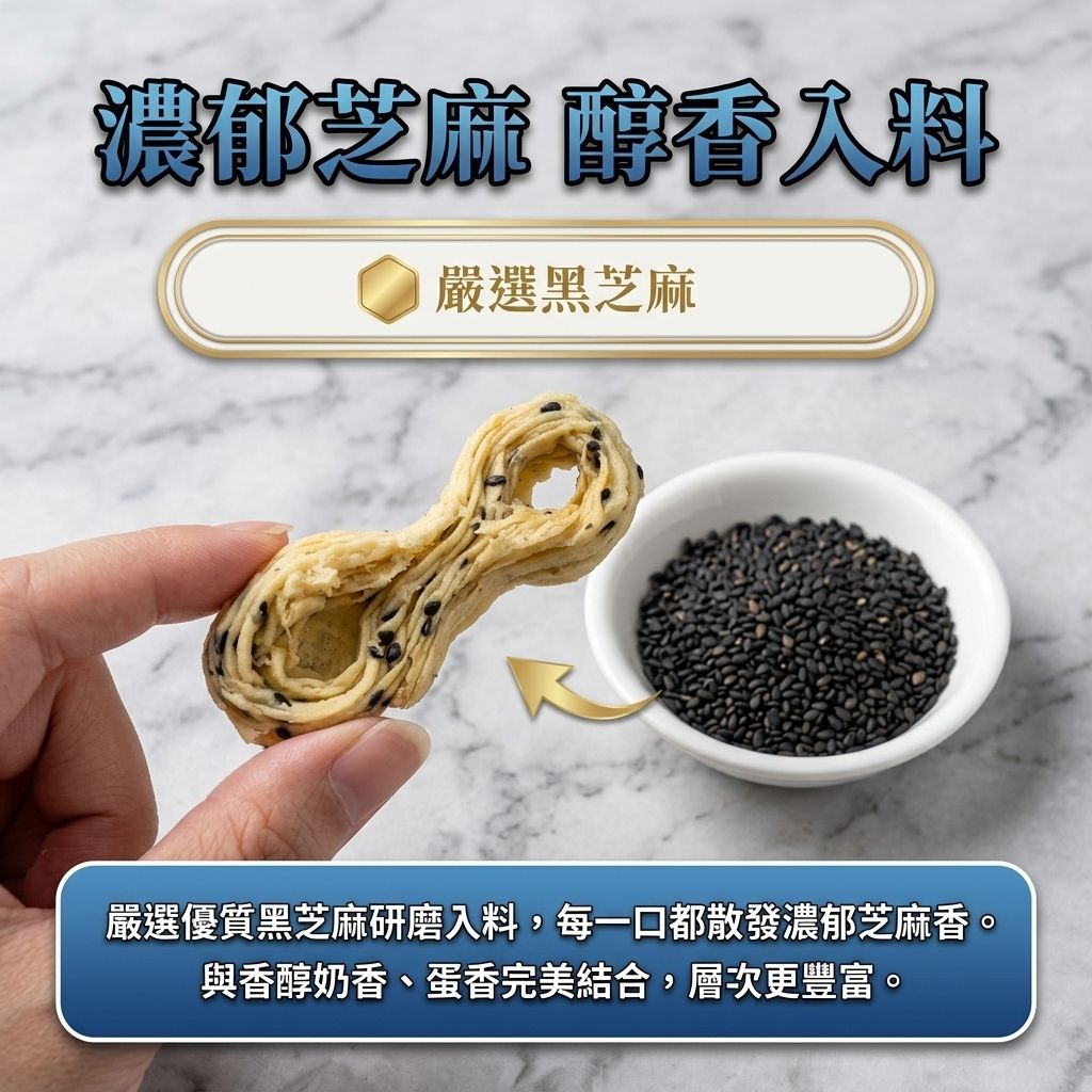 六月初一 8結蛋捲  香醇芝麻 32入_S4