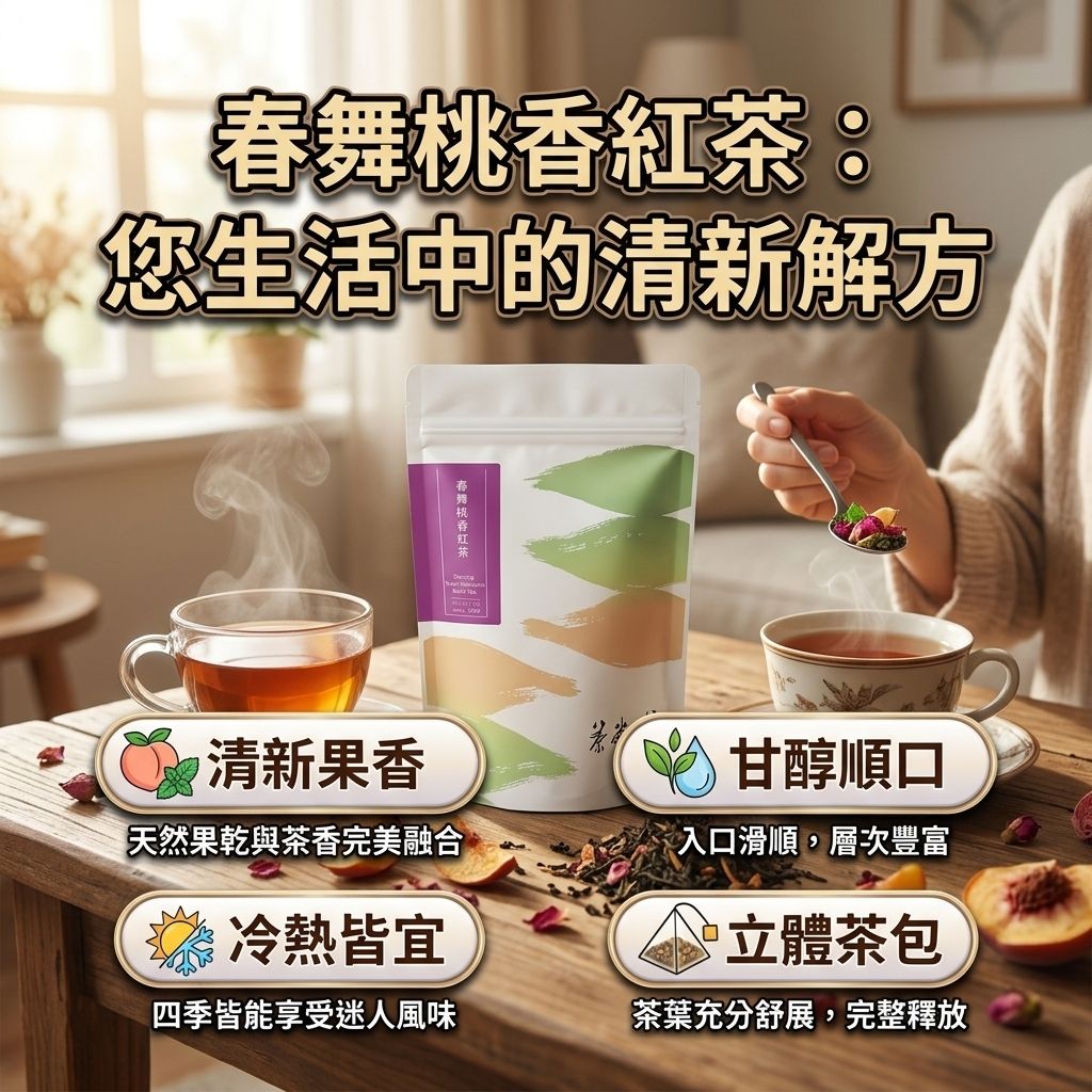茶粒茶 春舞桃香紅茶立體茶包_S3