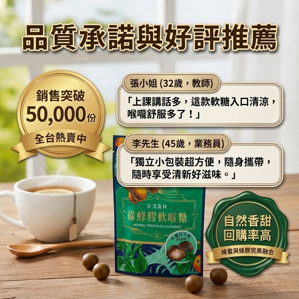 蜜蜂故事館 綠蜂膠軟喉糖_S6