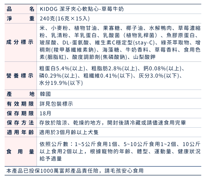 潔牙夾心軟點心-草莓牛奶