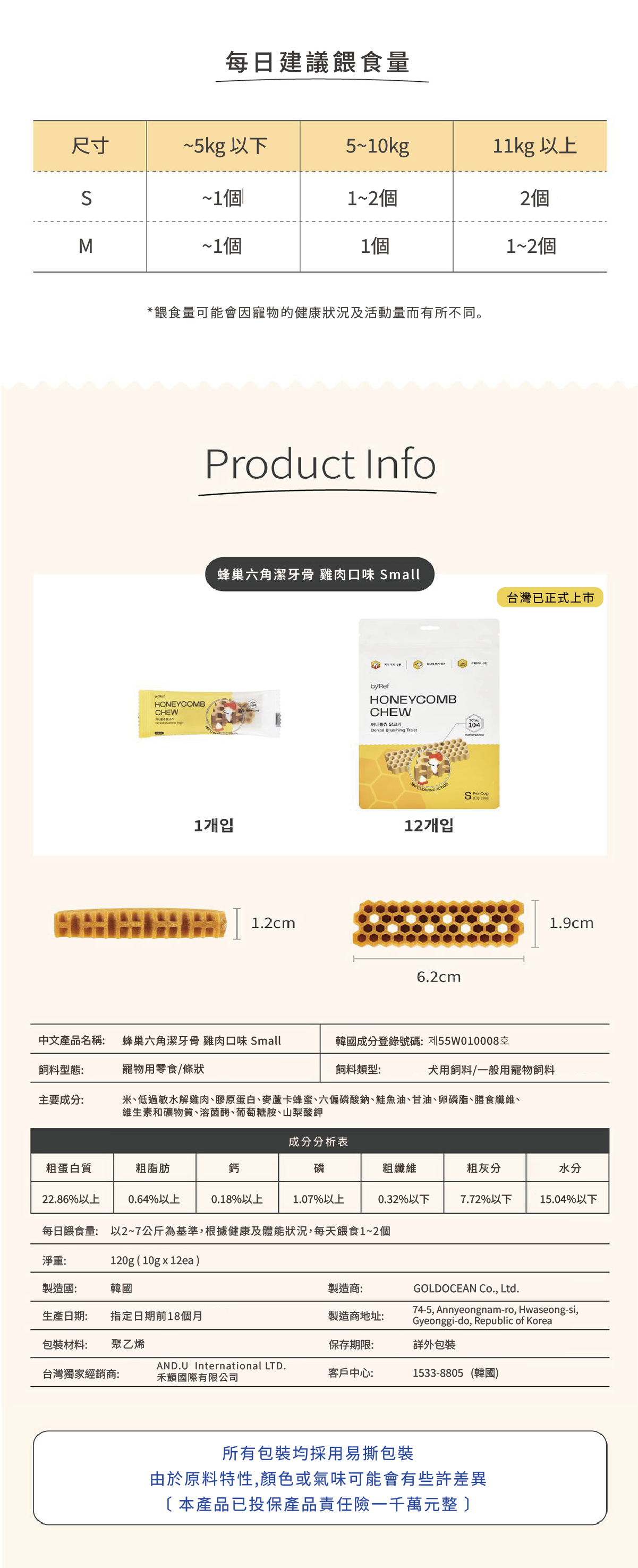 蜂巢六角潔牙骨 雞肉S 21