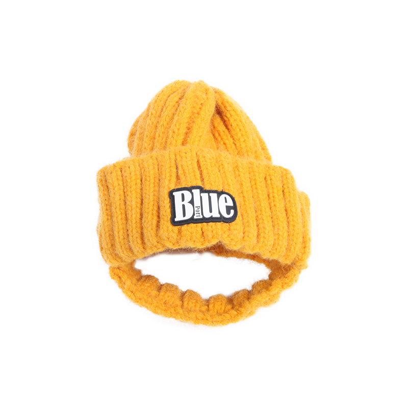 字母毛线帽-黄色
