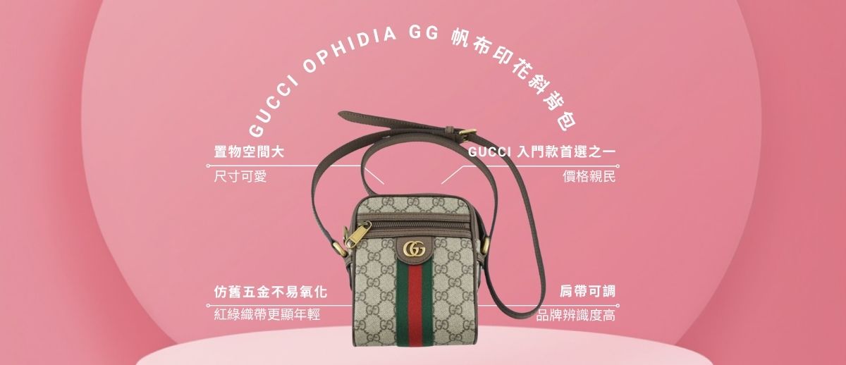 GUCCI Ophidia GG Supreme 598127 綠紅織帶斜背包｜經典設計 × 實用機能的入門精品首選之一