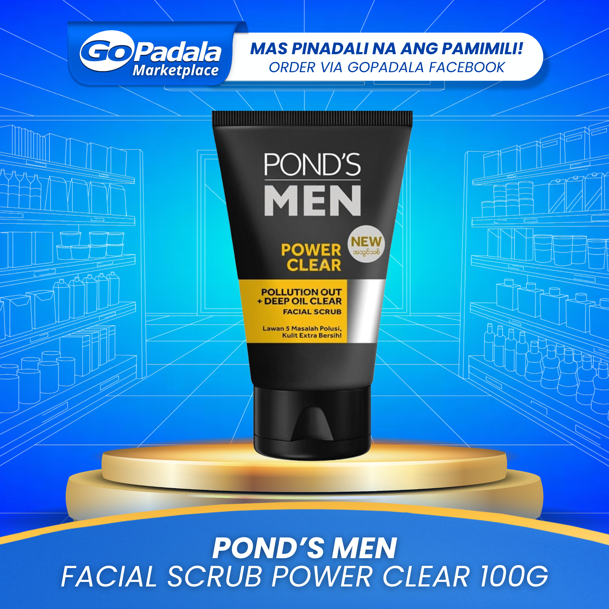 POND'S MEN Facial Scrub Power Clear 100g