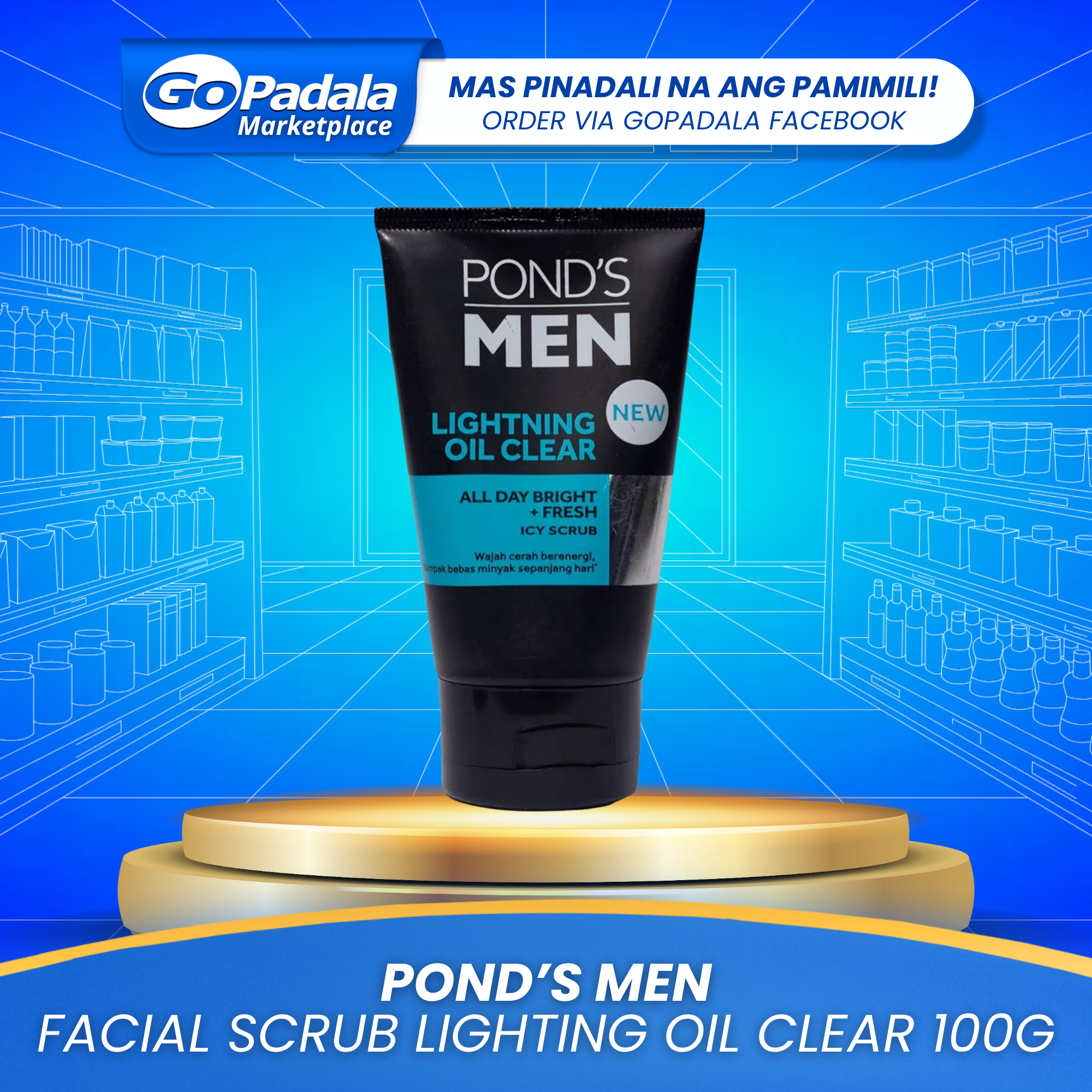 POND'S MEN Facial Scrub lighting oil clear 100g