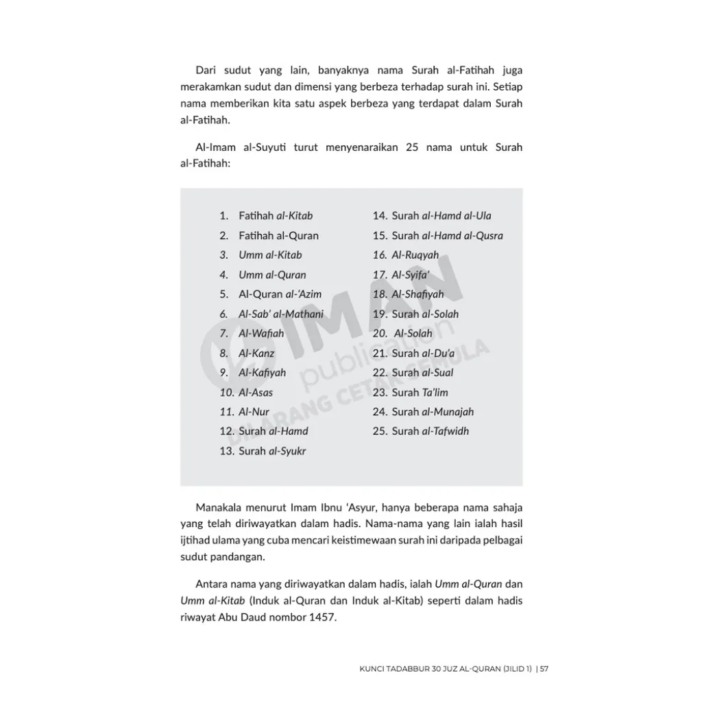Paparan tambahan 4 untuk buku Kunci Tadabbur 30 Juz Al-Quran - Jilid 1