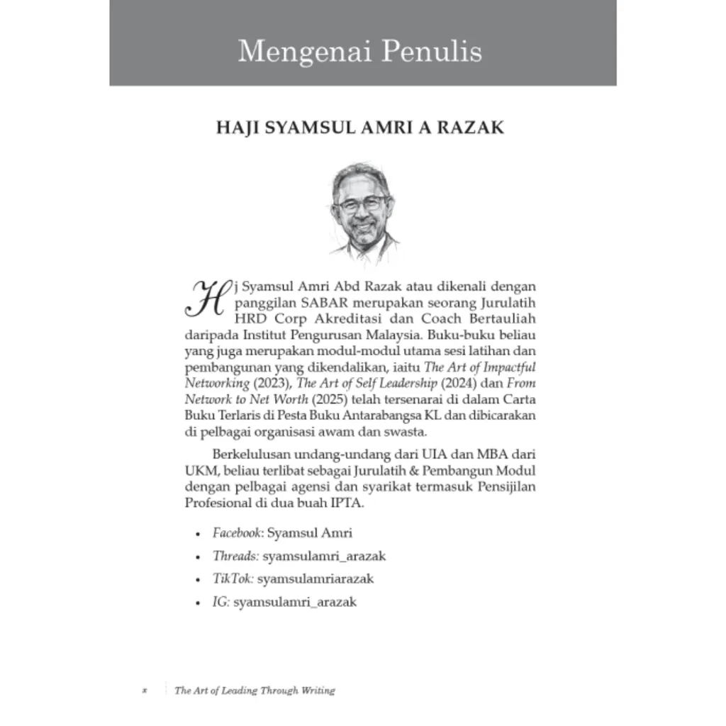 Paparan tambahan 4 untuk buku The Art of Leading Through Writing