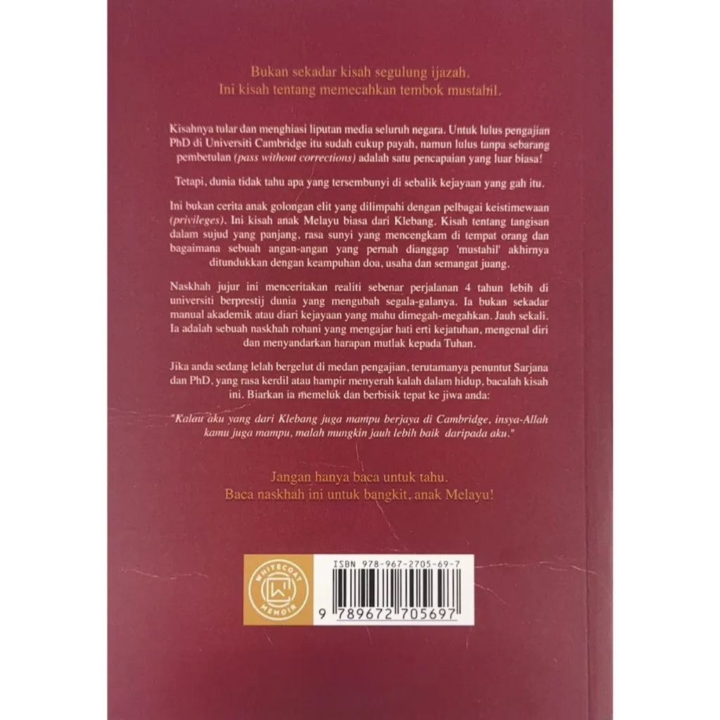 Paparan tambahan 3 untuk buku Dari Klebang Ke Cambridge