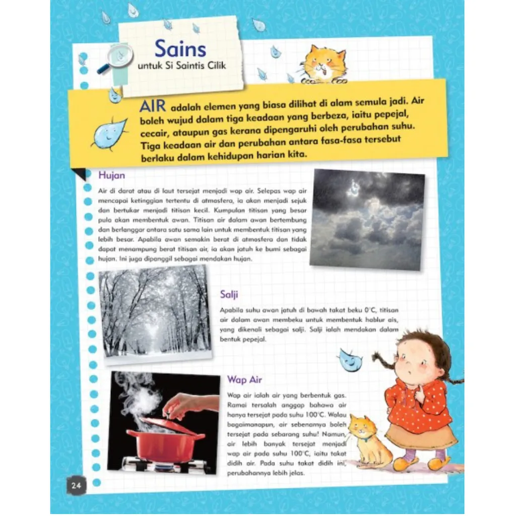 Paparan tambahan 4 untuk buku Saintis Cilik: Sara Menyiasat Keadaan Air