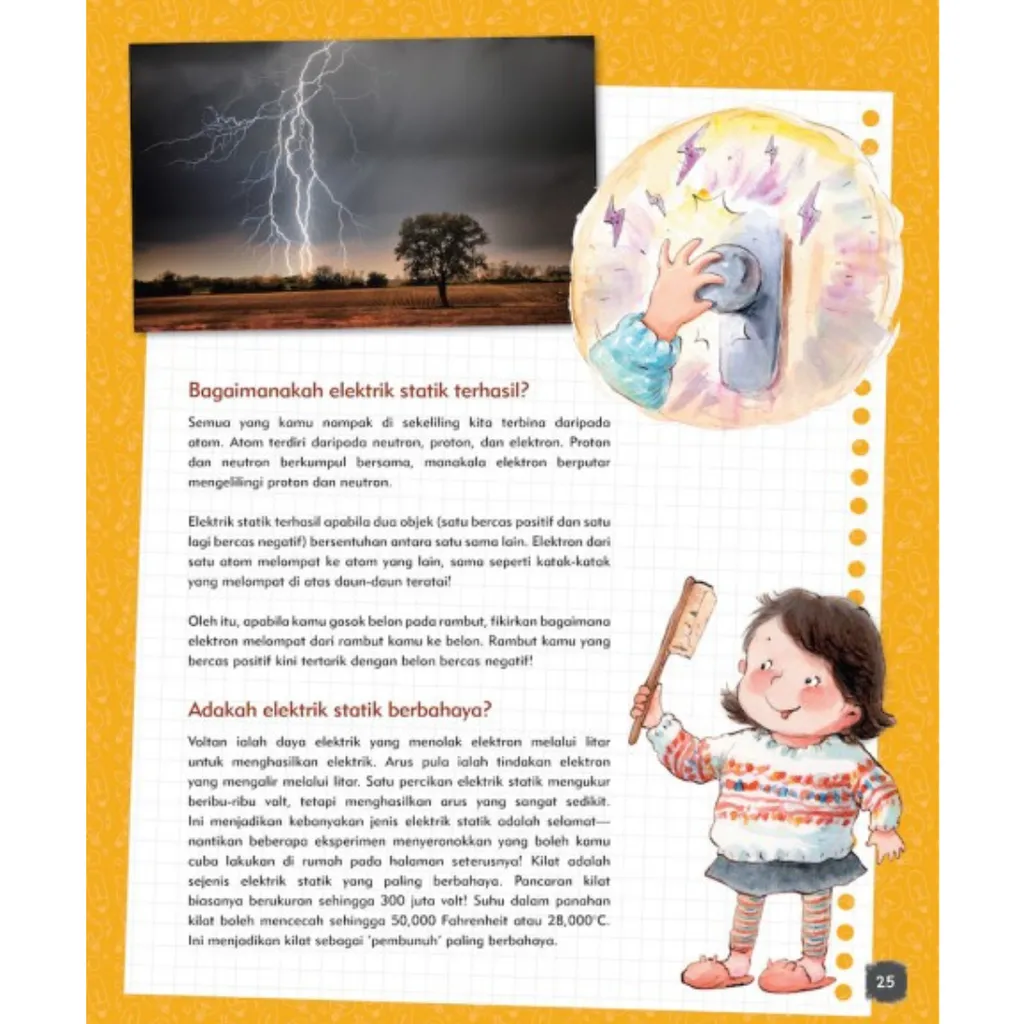 Paparan tambahan 4 untuk buku Saintis Cilik: Lisa Terkena Elektrik Statik