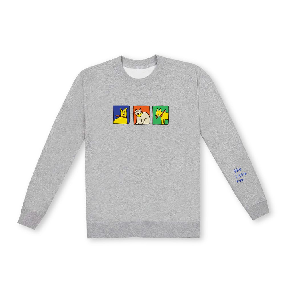 2025_大學踢_灰_全刺繡方塊小貓小狗 