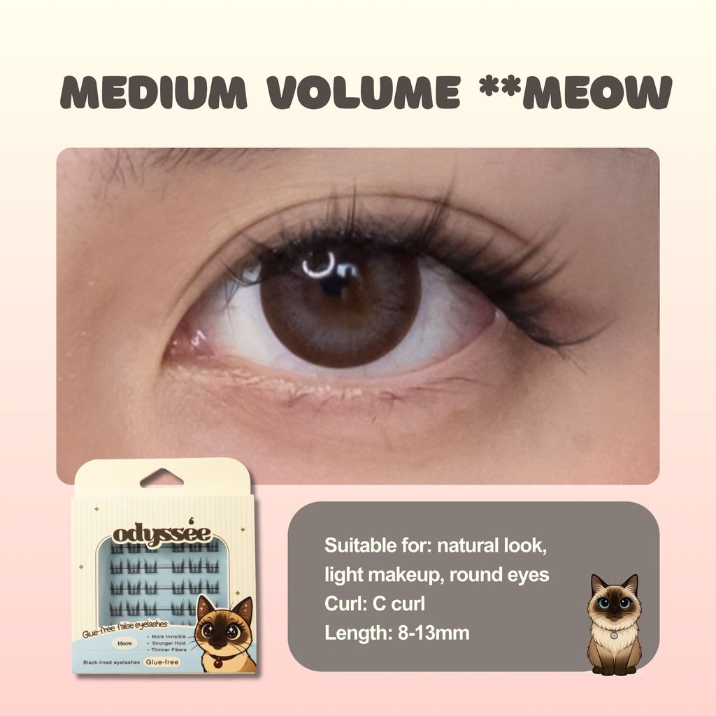 Glue free eyelash.zip - meow close up