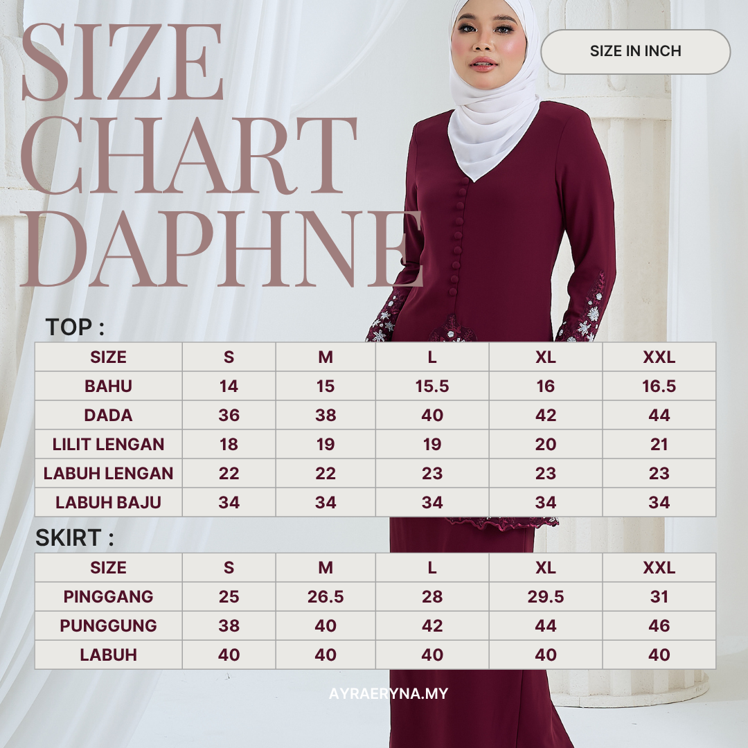 size chart daphne