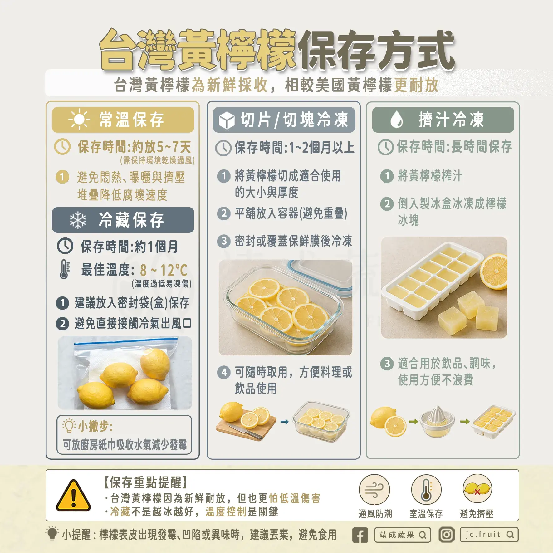 台灣黃檸檬保存方式