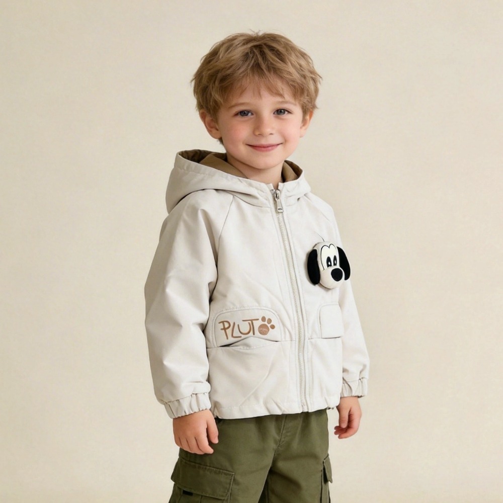 男童幼兒園狗狗立體防風連帽外套