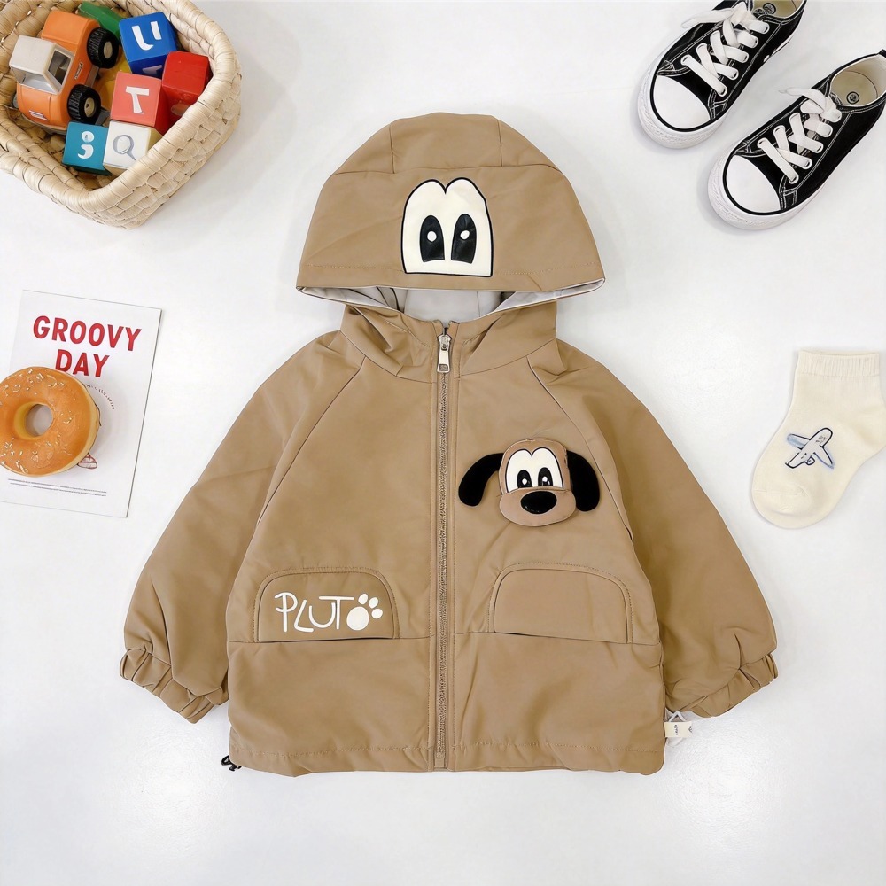 男童幼兒園狗狗立體防風連帽外套