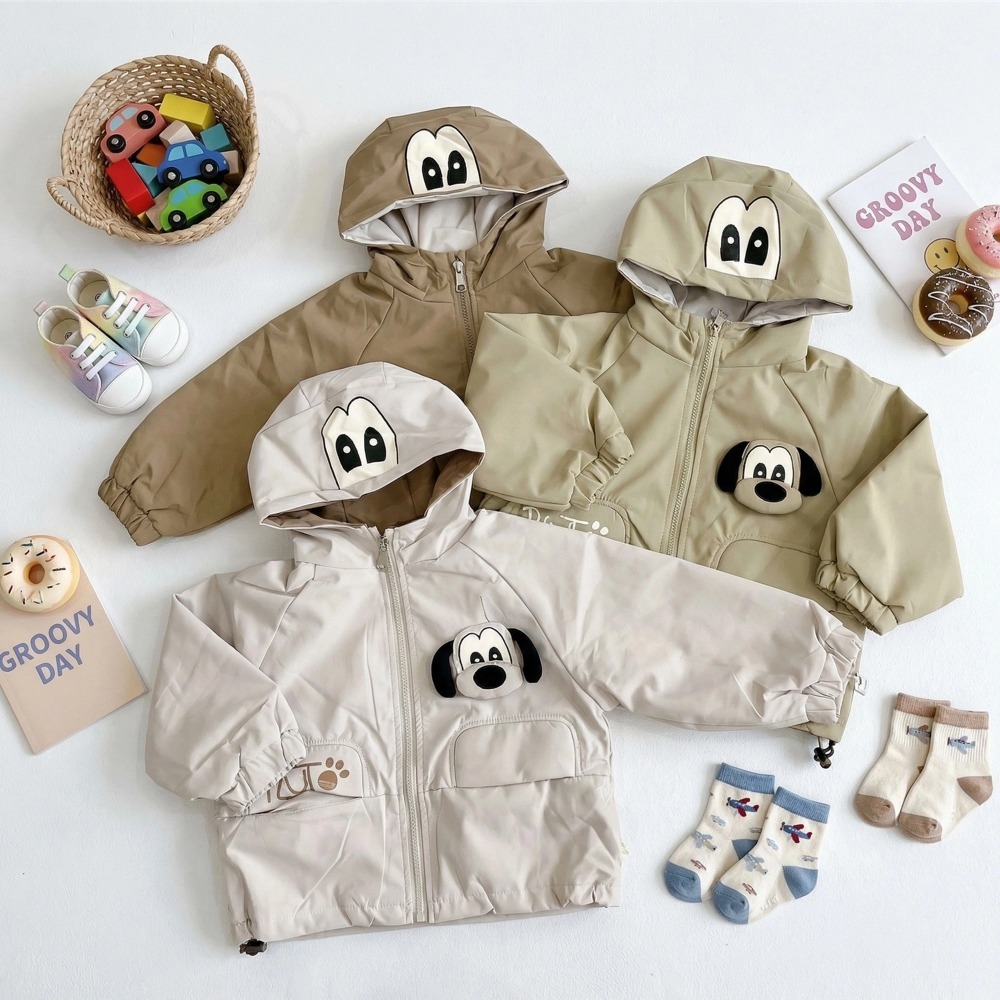 男童幼兒園狗狗立體防風連帽外套