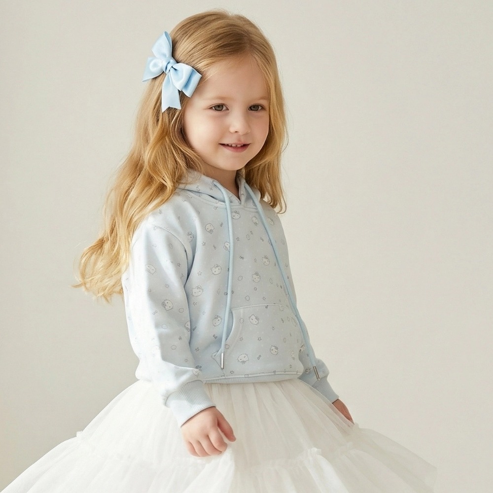 女童甜美貓咪滿版連帽衛衣(2)