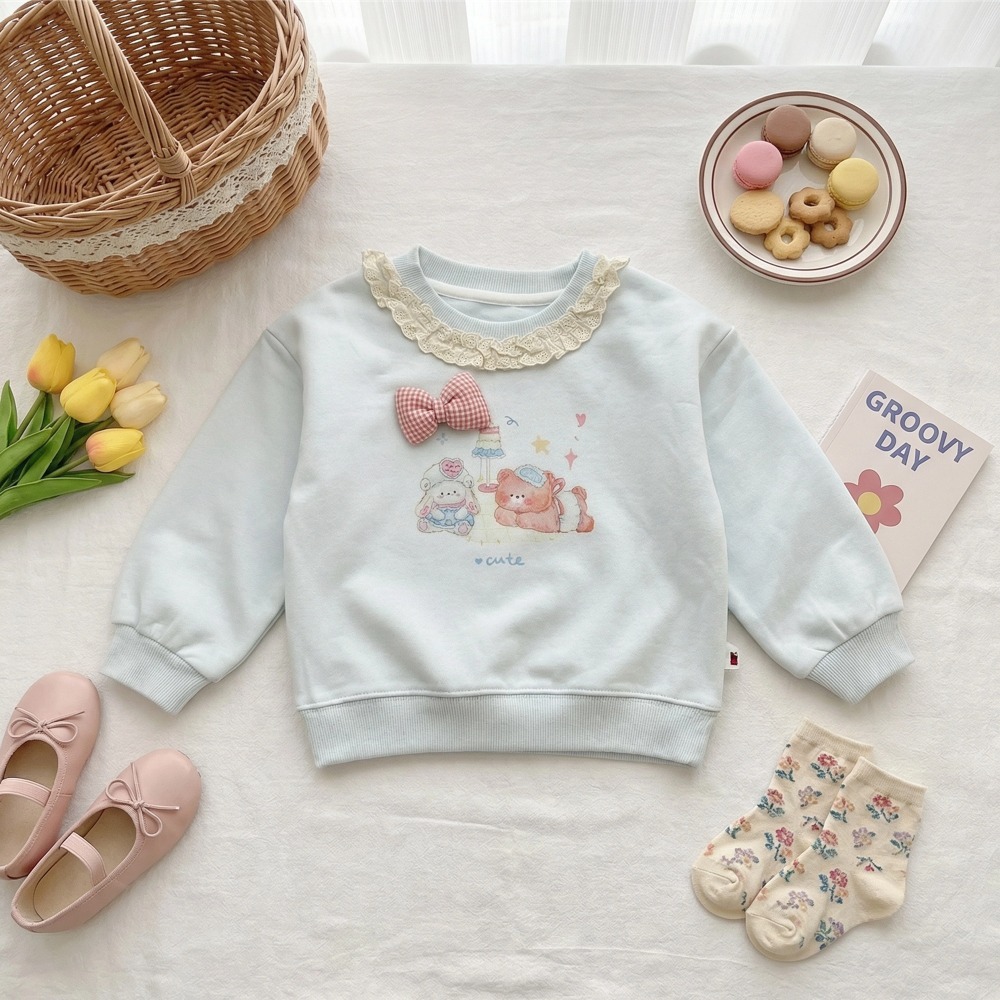 女童蕾絲領蝴蝶結長袖衛衣 (6)