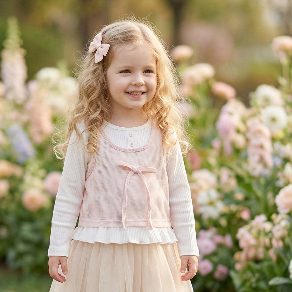 女童荷葉邊兩件式套裝 (8)