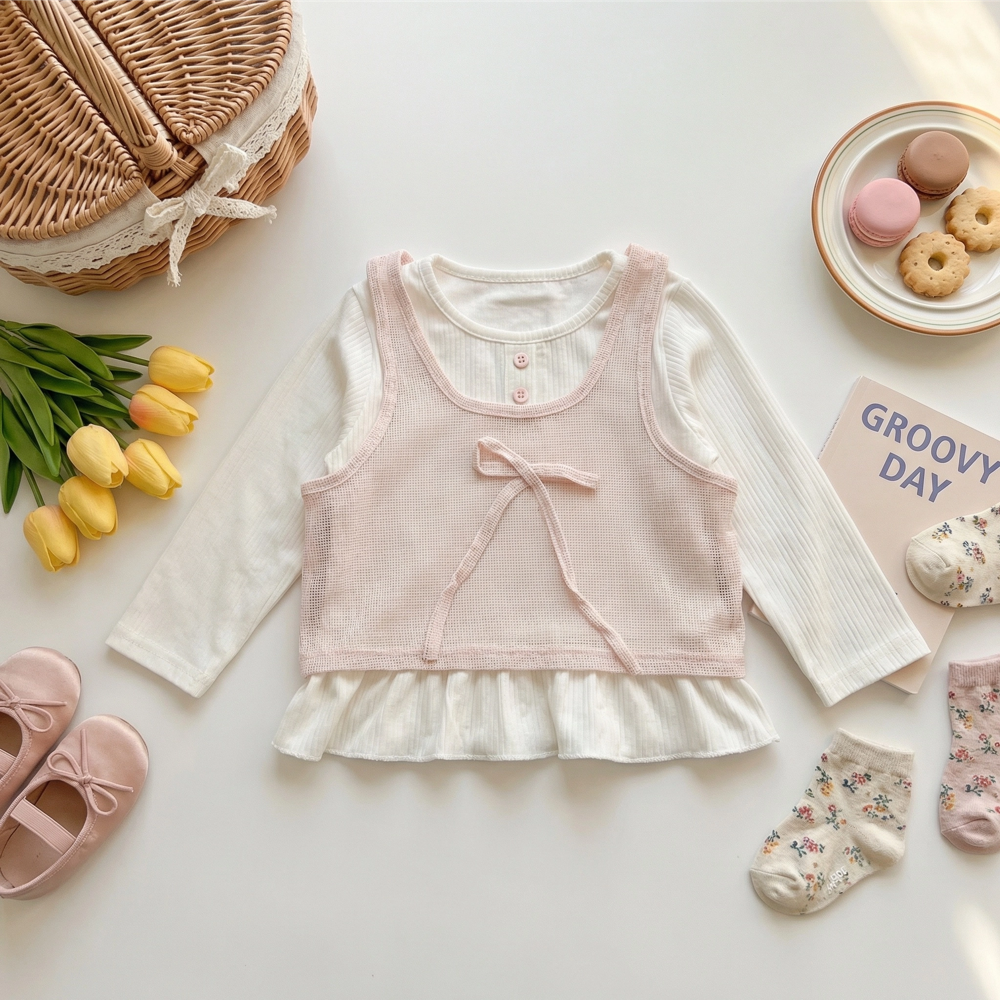 女童荷葉邊兩件式套裝 (9)